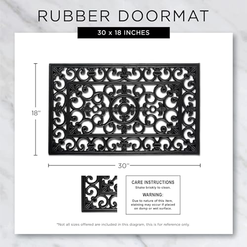 DII Rubber Doormats Collection All Weather, 18x30, Welcome Scroll - color: Welcome Scroll, size: 1'6" x 2'6" (Rectangular)
