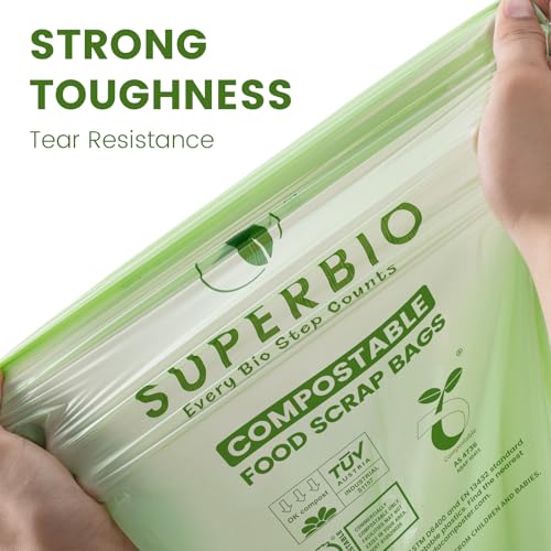 SUPERBIO 33 Gallon Compostable Yard Waste Bags, 120 Count Bulk | Lawn & Leaf Bags, Extra Thick 1.57 Mil, BPI and OK compost INDUSTRIAL - style: 33 gallon,120 count