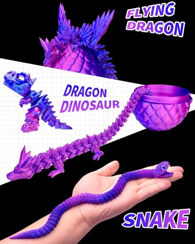 5 Pcs，12" 3D Printed Dragon Eggs,Dinosaur Egg,Crystal Dragon Toys,Snake Eggs, Animals,Fidget Toy,Desk Executive Toy，Easter Eggs Basket Stuffers,Toys for Boys Kids Teen 5-7 4-6 8-12 - color: Pp-03