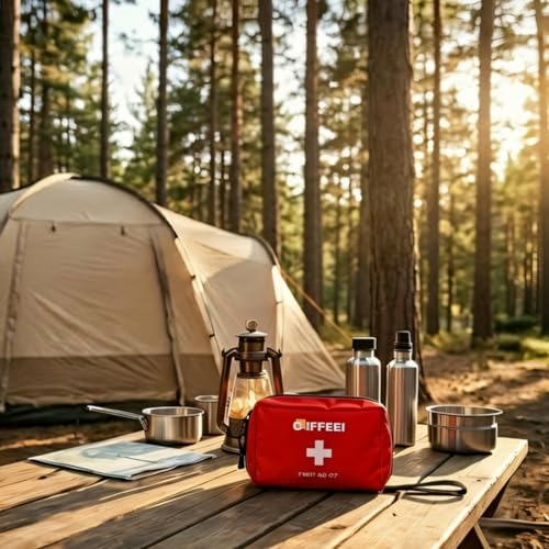 O'IFFEEI Empty Small First Aid Bag, Portable for Outdoors, Camping, Hiking, Backpacking,Travel. Small Medical bag for Emergency and survival