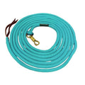22 Foot Ground Training Rope - Strong Everyday Use All-Purpose Large Horse Lead Rope with Loop & Latigo Popper | 9/16" Diameter Smooth Yachting Braid, Teal - color: Teal