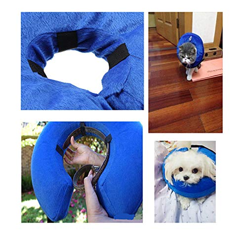THAIN Soft Dog Recovery Protective Collar After Surgery-Cone Inflatable Collar for Dogs and Cats - Adjustable Washable Elizabethan Collar (L)