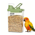 Bird Seed Storage Container with Lids Airtight Measuring Cup, Bird Seed Dispenser Pet Food Container are Used to Store Bird Food, Chicken Feed BPA Free,3 Qt/2.8 L,with Pouring Port(Green)