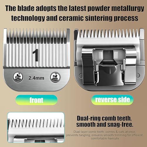 1# Replacement Ceramic Blades,Compatible with Oster 76,Andis AGC,Wahl KM10 | 2.4mm(3/32") Cutting Length,size 1 - color: Size 1