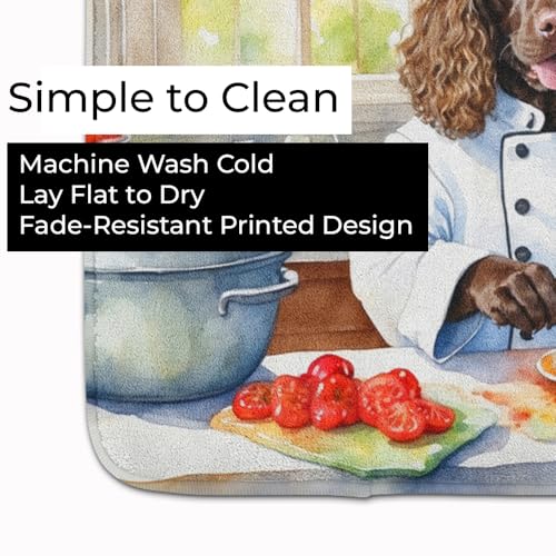 Caroline's Treasures American Water Spaniel The Chef Memory Foam Kitchen Mat Machine Washable Anti-Fatigue Mat Cushion Comfort Bath Mat or Kitchen Rug - color: American Water Spaniel 6190