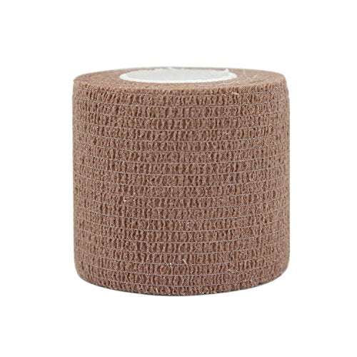 Vet Wrap Medical Tape for Skin Bandage Tape Vet Tape Cohesive Bandage 2 inch x 24 Pack Dark Skin Fabric Bandages Self Sticking Bandage Self Adhering Bandage Wrap Stretch Self Adhesive Tape - color: Dark Skin, size: 24 Pack
