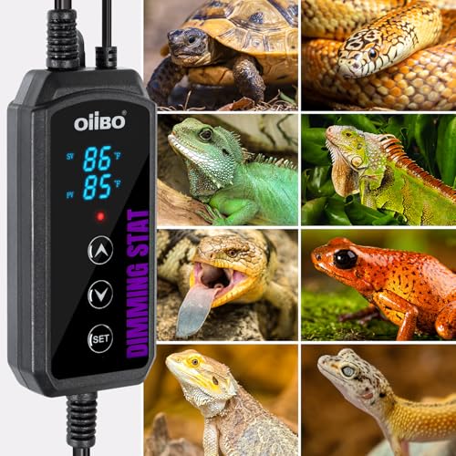 Digital Heat Mat Thermostat, PID Reptile Heat Lamp Dimming Thermostat Heating Pad Temperature Controller for for Aquarium Reptiles and Seedling, Breeding, Hatching
