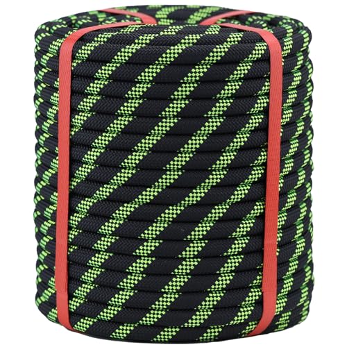 1/2 Inch Arborist Rigging Rope (150 Ft) - Black Double Braid Polyester Tree Rope & Bull Rope, Heavy Duty Pulling Line - 48 Strand High Tensile Strength - size: 1/2 In x 150 Ft, style: Black