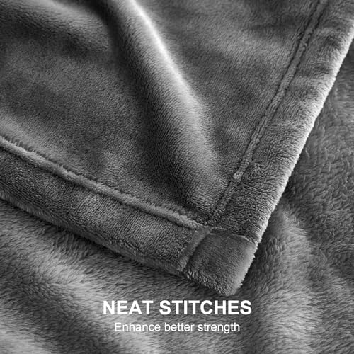 Hansleep Full Grey Fleece Blanket, Soft Flannel Bed Blanket | Fuzzy Cozy Blanket 84x90 Inches, Multi-use for Bed, Sofa, Couch, Travel, Camping, All Season Warm Lightweight Cover - color: Grey, size: Full (84x90 Inches)