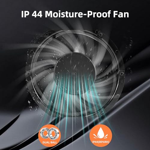 172mmx51mm High-Speed Dual Ball Axial Ventilation Fan with Adjustable Speed | High CFM IP44 Industrial Ventilation Fan for High Humidity in Bathrooms, Crawlspaces, Chicken Coops, Lasers, Cooled Storage - size: 172x51mm
