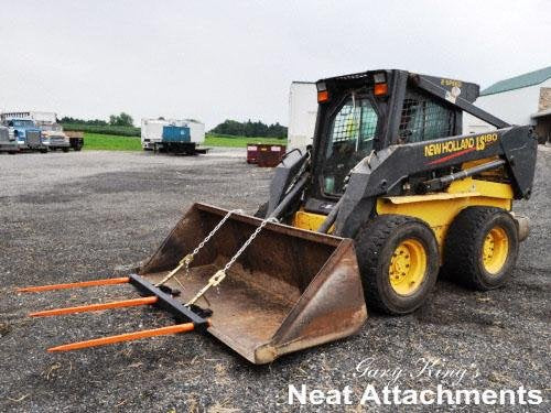 Bucket Hay Bale Spear Attachment w/ 3 x 49" Prongs. Rated 3000 Lb - Sr.2 - size: 3 x 49"