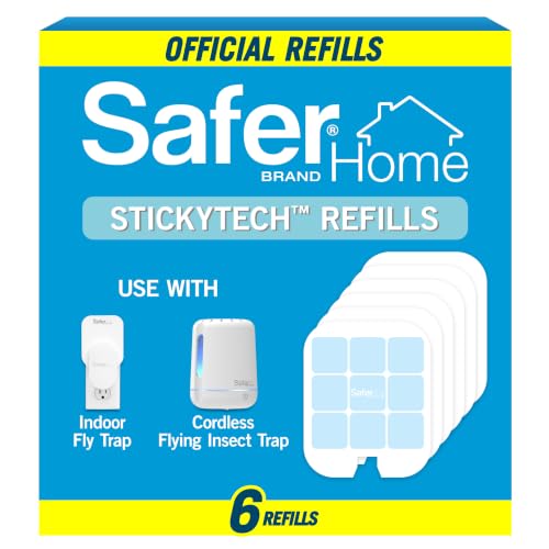 Safer Home Flying Insect Trap Official Refills | 6 Glue Card Refills for Plug-In Fruit Fly, Moth & Gnat Trap, Fruit Fly Killer, 24/7 Catch, SH506 - size: 6 Safer Home Glue Cards