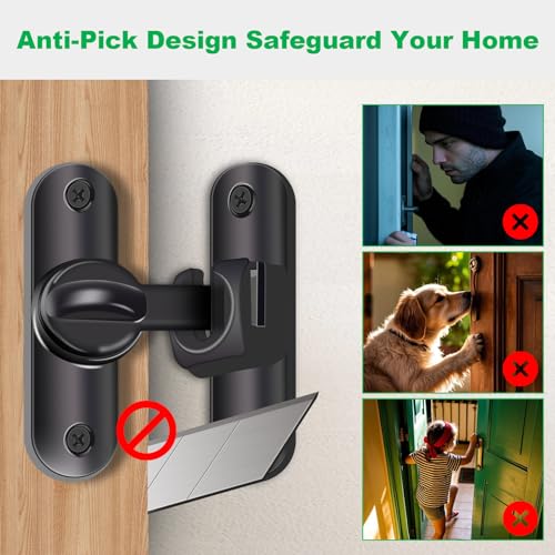 90/180 Degree Upgrade Barn Door Lock Latch, Heavy-Duty Zinc Alloy Thickened Barn Door Latch, Pocket Door Latch for Flip or Sliding Door, Keep Families Safety Gate Latch Lock, for Bathroom, Cabinet