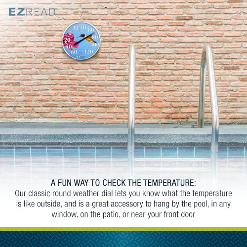 Headwind Consumer Products EZREAD Hanging Dial Thermometer - Weather Thermometers for Indoor and Outdoor Use, Large 12.5 Inch Diameter, Easy-to-Read Numbers, Hummingbird - color: Hummingbird