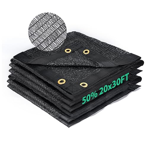 Kesfitt 50% Shade Cloth 20x30 ft, Breathable HDPE Mesh Sun Shade Tarp for Garden & Greenhouse, UV Resistant Outdoor Shade Fabric with Copper Grommets for Plants, Patio, Yard - size: 20ftx30ft, style: 50% Shading Rate