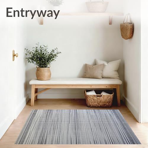 Flatwoven High Traffic Area Rug 2x3, Shoe Sanitizer Mat in Disinfect Floor Entry Grey Welcome Rug, Non Slip, Stain Resistant, Washable Area Rugs for Living Room, Bedroom (Gray, 2x3) - color: Gray/Pattern 4, size: 2' x 3' (Rectangular)