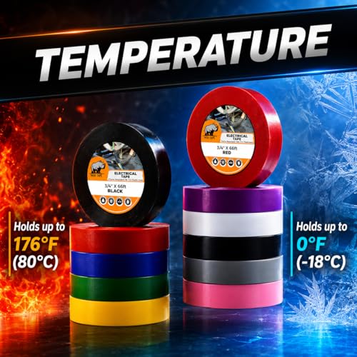 WOD Electrical Tape Yellow Professional Grade General Purpose UL/CSA Listed core. Vinyl Rubber Adhesive Electrical Tape: 1/2 inch X 66 ft - Use At No More Than 600V & 176F (Pack of 1) - color: Yellow, size: 1/2 Inch