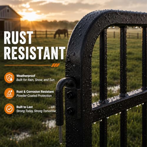 48"* 24" Horse Stall Gate, Heavy Duty Stall Guard for Horses, Alloy Steel Horse Gate with Double-Layer Grid & Galvanized Rustproof Coating, Adjustable Height for Tack Room - size: 48*24*0.8in