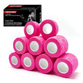 FRESINIDER 9 Rolls Self Adhesive Wrap Athletic Tape Gauze, Breathable Elastic Cohesive Bandage for Sports Injury & Pet (7 Pcs 2" x 5 Yards + 2 Pcs 1" X 5 Yards) (Pink) - color: Pink