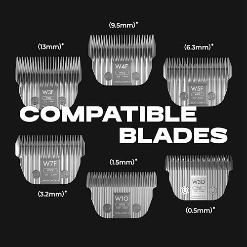 Detachable Pet Dog Grooming Ceramic Titanium A5 Wide Blade, Compatible with Wahl, Andis, Heiniger A5 Clippers (10W 1/16", 1.5mm) - size: 10W 1/16", 1.5mm