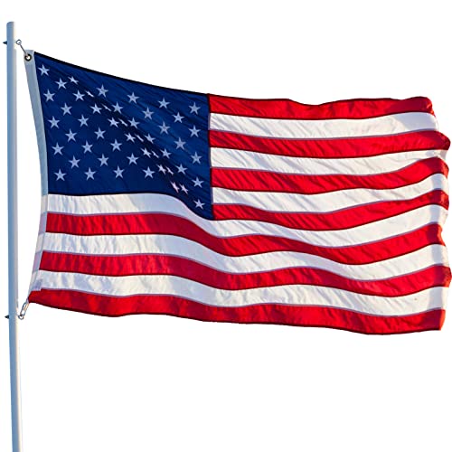 American Flag 4x6 FT Embroidered Stars, Sewn Stripes, Brass Grommets USA US Flag Polyester Long Lasting for Outdoor Use - size: 4x6 Ft Brass Grommets