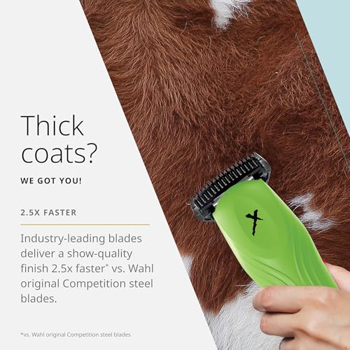 Wahl Pro Animal KMX Cord/Cordless Clipper, Competition Series | Clipper for Animal Fitting and Show Prep, Large Charging Cord and Quick Charge Capability, Durable Livestock Clipper