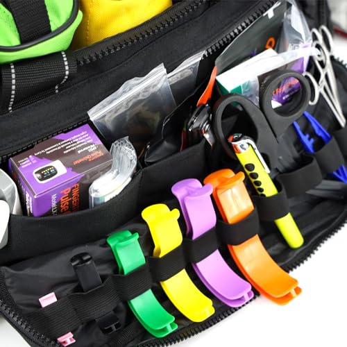Lightning X Premium Stocked Modular EMS/EMT Trauma First Aid Responder Medical Bag + Kit - color: Black