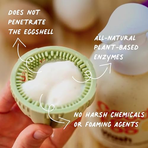 GoodEgg Enzyme Egg Wash Cleaning Solution, Foaming Spray Pump, Refillable | 12oz Bottle, Safe To Use, Doesn't Penetrate Egg Shells, Easily Removes Dirt, Poop, and Feathers, Chicken Egg Washer, USA Made