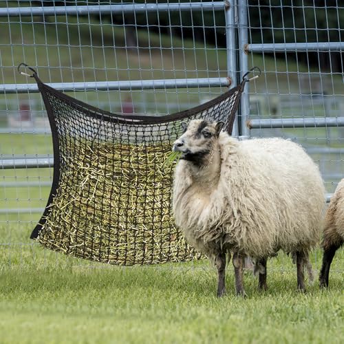 2 PCS Slow Feed Hay Nets for Horses - 31.5" x 35.4" Large Capacity Hay Bags, Durable Horse Feed Bag with Easy Hang Design for Full Day Feeding, Fits Horse Stall/Trailer (Black)