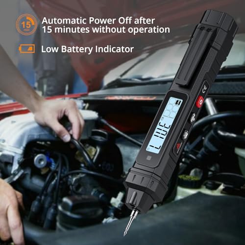 Neoteck 4000 Counts 2 in 1 Pen Type Digital Multimeter Voltage Tester | Intelligent TRMS Multimeter Non-Contact Voltmeter for AC/DC Voltage Resistance Continuity Capacitance Diode Live Wire-Black - color: Black, size: 4000 Counts