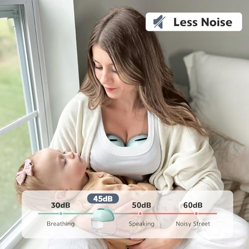 MomMed Wearable Breast Pump (Model S21) – Double Electric Hands-Free Breast Pump, Leak-Proof Design, 3 Modes (Stimulation, Expression, Auto) & 12 Vacuum Levels, Portable and Quiet, Green, 2 Pack - color: Blissful Green