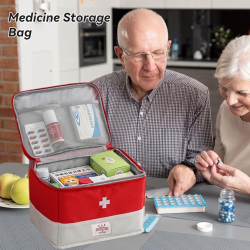 Travel Medicine Bag Organizer, Medical Bag Empty, for Home, Travel, Camping, Car, Hiking & Outdoor Emergencies, Emergency Medical Kits