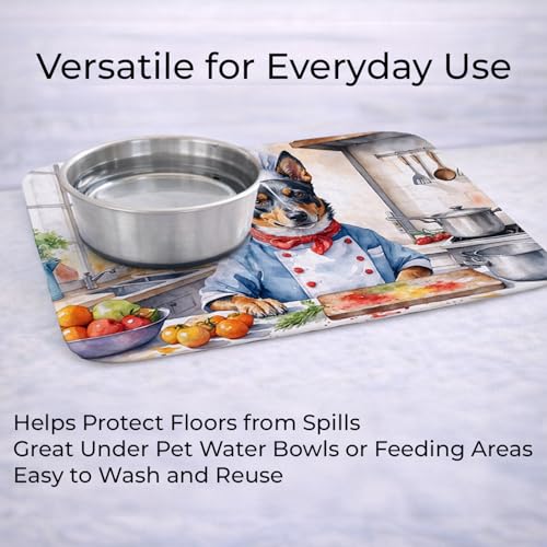 Caroline's Treasures Australian Cattle Dog The Chef Memory Foam Kitchen Mat Machine Washable Anti-Fatigue Mat Cushion Comfort Bath Mat or Kitchen Rug - color: Australian Cattle Dog 6192