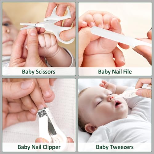 Baby Healthcare and Grooming Kit for Newborn Kids, 31PCS Upgraded Safety Baby Care Kit, Newborn Nursery Health Care Set, Baby Care Products （Grey White) - style: GREY WHITE-31