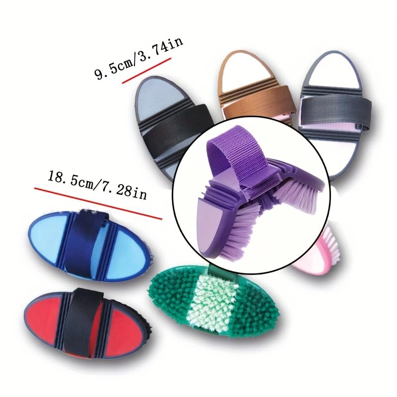 1pc Multi-Functional Soft Bristle Horse Brush Purple Flexible Multi-Angle Grooming Tool for Horses Cattle Pets Bathroom Cleaning Brush