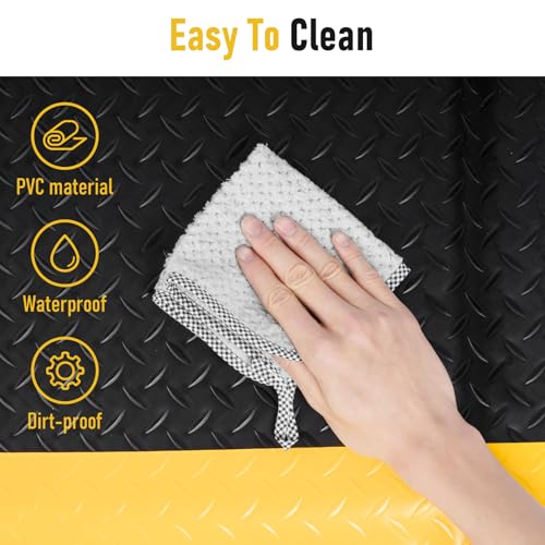 tonchean 3 x 7 FT Anti Fatigue Mats Extra Thick 15/16" Work Mat | Ergonomic Standing Floor Mat Industrial Working Soft Sponge for Machinist Workshop Garage, Reducing Pressure