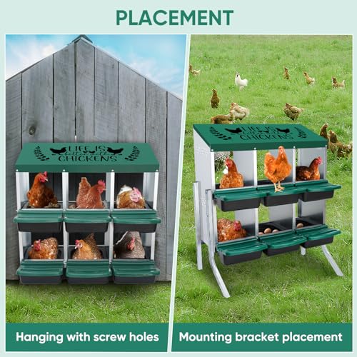 Tgeyd Nesting Boxes - 6 Holes for Laying Eggs - Chicken Brooder Box with Perch - Coops for Up to 24 Chickens - size: 6Holes