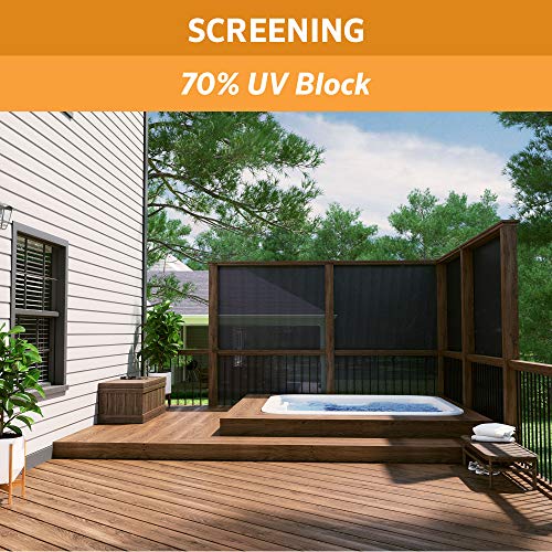 Coolaroo 70% UV Block Prvacy & Screening Fabric - Breathable Fence Cover for Patio, Balcony, Pool, and Play Area, Tear Resistant Windscreen, 6ftx15ft Roll, Black - color: Black, size: 6' x 15'
