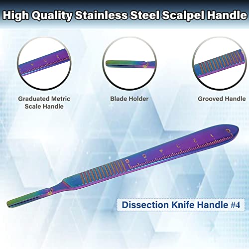 23PCS Advanced Dissection Kit Multi Color Rainbow Biology & Anatomy Science Students Stainless Steel Tools-Free Case Scalpel Knife Handle Blades Veterinary Botany Lab Animals Frogs Worms-By A2ZScilab