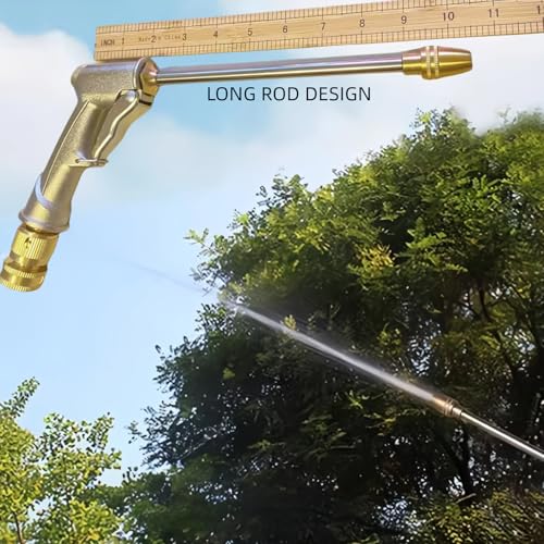 Hose Sprayer Nozzle Heavy Duty, High Pressure Hose Nozzle Water Adjustable Spray Gun Metal Brass Hose Attachment for Washing car, Cleaning, Watering Plants, lawn, Outdoor Gardening. - color: Silvery