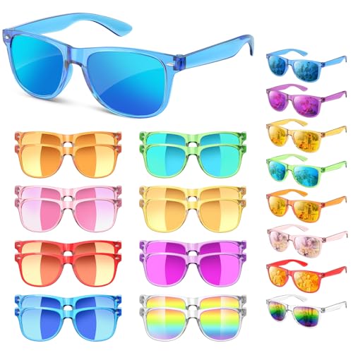Sumsun Kids Sunglasses Bulk Party Favors 16 Packs Boys Girls Age 3-8 with UV400 Protection for Birthday Graduation Party Supplies (Solid color 16 Pack) - style: 16pc Solid Color