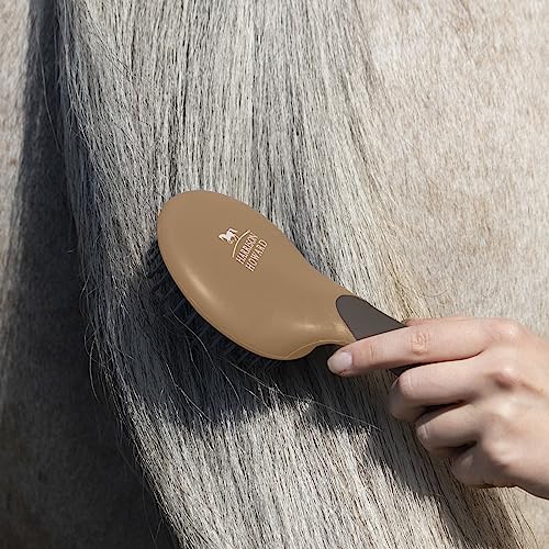 Harrison Howard Horse Mane and Tail Brush - Professional Grooming Brush, Equestrian Detangler, Non-Slip, Dark Brown - color: Dark Brown