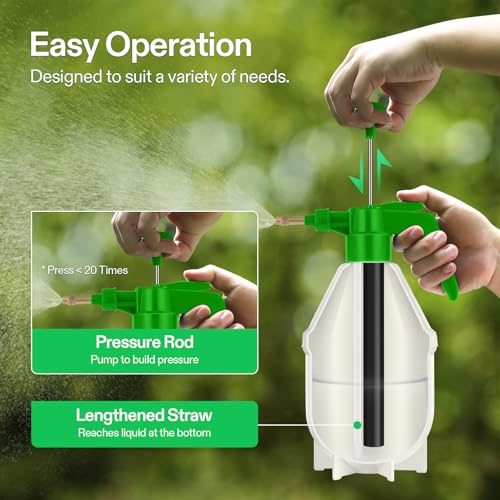 VIVOSUN 50oz Pump Sprayer, Handheld Garden Water Sprayer Bottle (Pack of 2) - color: Green, size: 50oz (Pack of 2)