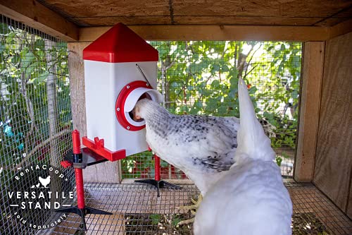 RentACoop 5lb BPA-Free Single-Port Chicken Feeder - Includes Anti-Roost Lid, Rain Hood, and Mounting Kit - Suitable for 12 Week or Older Chickens, Adult Chickens, and Poultry - size: 5LB