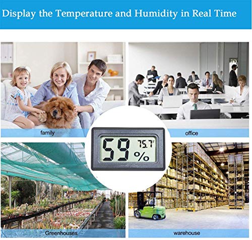4-Pack Mini Indoor Temperature Humidity Meters Digital Gauge | Thermometer Hygrometer Fahrenheit (℉) Display for Reptile Tank,Jars,Guitar Case,Greenhouse, Garden, Cellar, Fridge, Closet