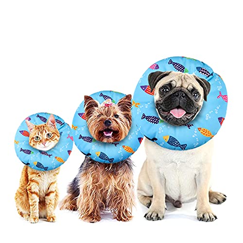Cat Cone Collar Soft Cute Adjustable Cat Donut Recovery Collar | Elizabethan Cats Cones to Stop Licking Comfortable Anti-Bite Neck Cone for Pet Kittens After Surgery - size: M