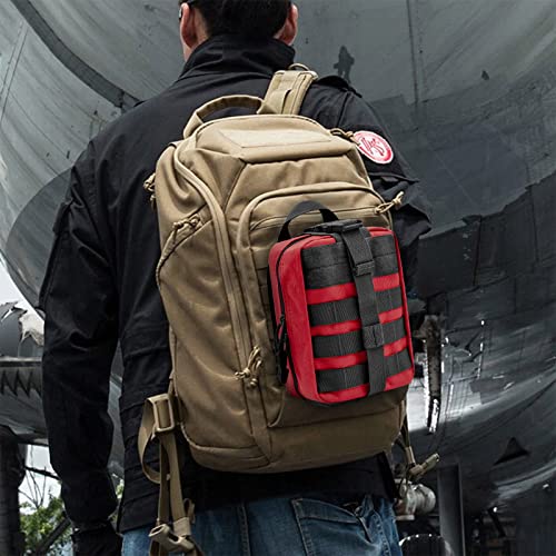 2-Pack First Aid Pouch 1000D Nylon Tactical Molle Medical Pouch Utility Pouch for Outdoor Activities Medical Supplies Bag Only - color: Red