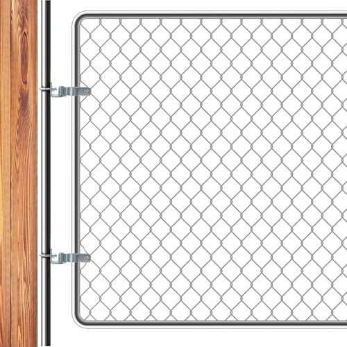 2 Pack T-Post Gate Hinge Kit, Fits T-Post & 1-3/8" Pipe, Heavy-Duty Steel | Dual mount: T-Post + Pipe or Pipe + Pipe. 5/8" pin, 200° swing, powder-coated steel. For farm, chain link, wood fences.