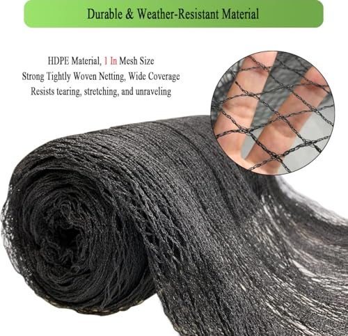 Bird Netting for Chicken Coop 25x100 FT, 1" Chicken Run Cover Net | Woven Coop Netting Roof Against Hawk, Eagle, Owls, Bird Netting for Garden, Fruit Trees, Plants, Vegetables Protection - size: 25x100 FT