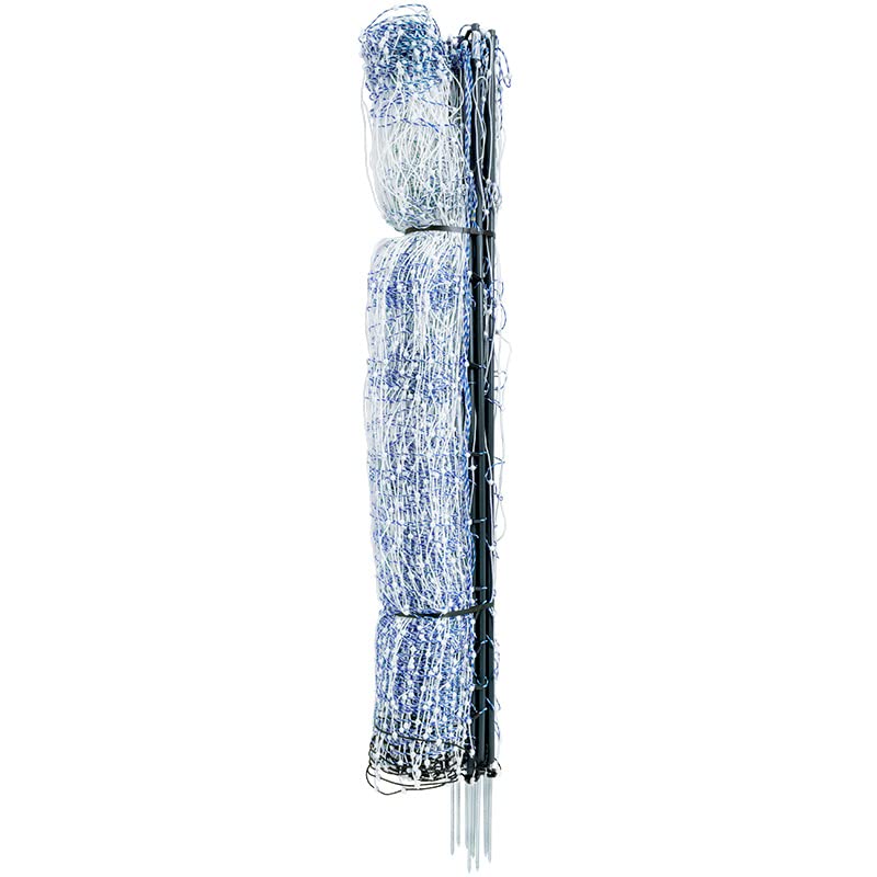 Premier 1 PoultryNet® PrimaPosts™ Fence – Chickens – 48"H x 100'L | Blue/white, double spike. Rigid PrimaPosts™, extra strength. For chickens, ducks & geese. Energizer sold separately. - color: Double Spike, Blue/White